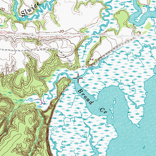 Topographic Map of Quioccasin Creek, VA