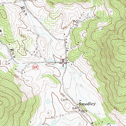 Topographic Map of Racer Run, VA
