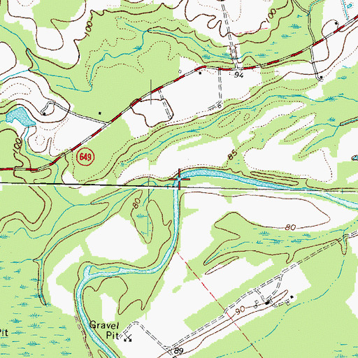 Topographic Map of Rack Creek, VA