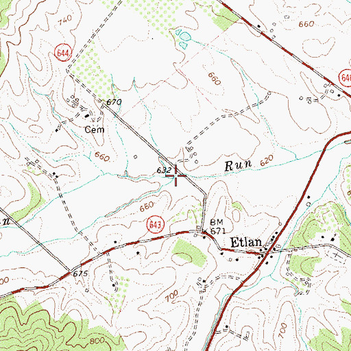 Topographic Map of Ragged Run, VA