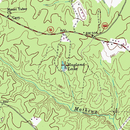Topographic Map of Ragland Lake, VA