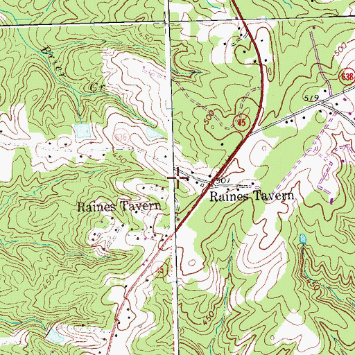 Topographic Map of Raines Tavern, VA