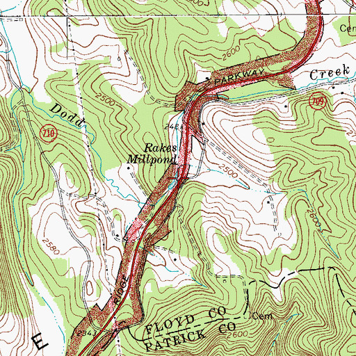 Topographic Map of Rakes Millpond, VA