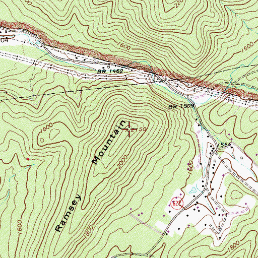Topographic Map of Ramsey Mountain, VA
