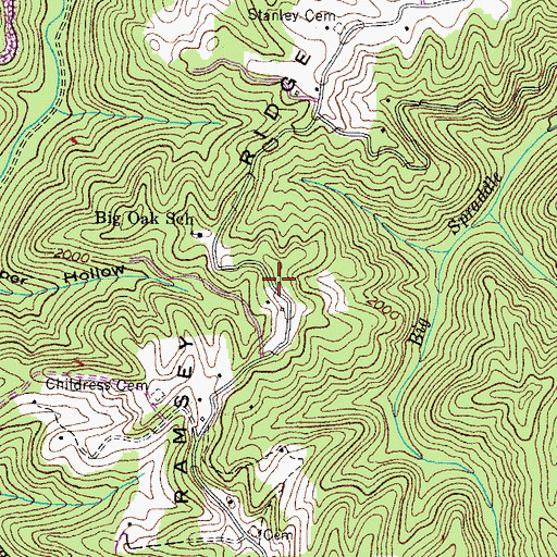 Topographic Map of Ramsey Ridge, VA