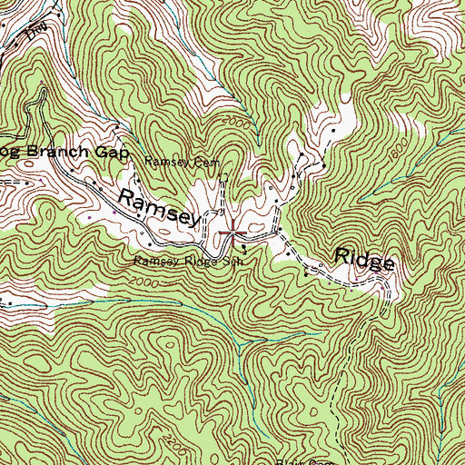 Topographic Map of Ramsey Ridge, VA