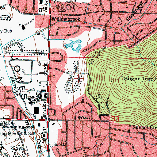 Topographic Map of Sugar Tree, AL