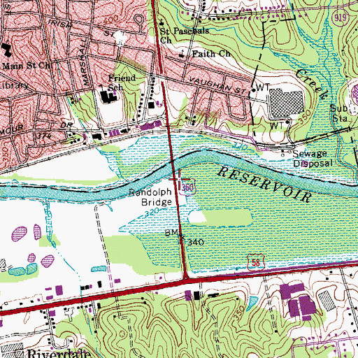 Topographic Map of Randolph Bridge, VA
