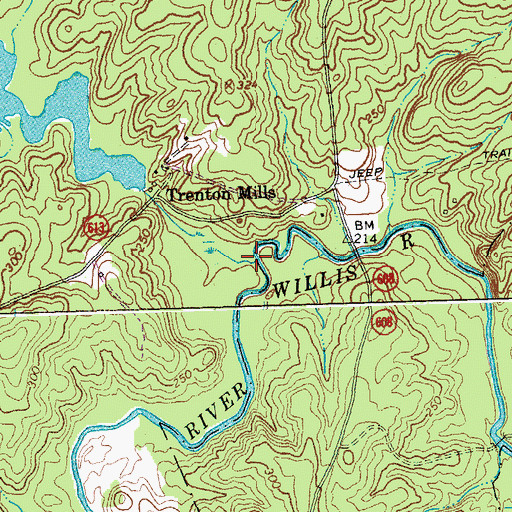 Topographic Map of Randolph Creek, VA