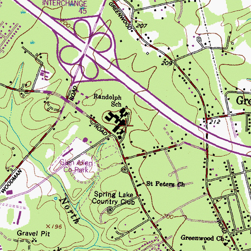 Topographic Map of Virginia Randolph Community High School, VA