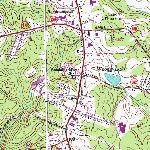 Topographic Map of Randolph Memorial Baptist Church, VA