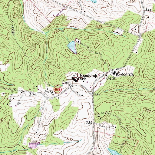 Topographic Map of Randolph Elementary School, VA