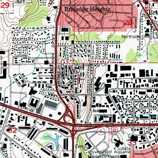 Topographic Map of Summit Place, AL