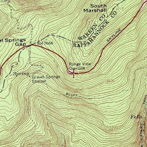 Topographic Map of Range View Overlook, VA