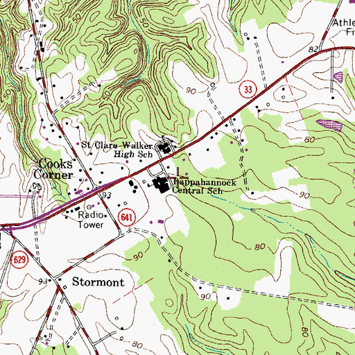 Topographic Map of Rappahannock Elementary School, VA