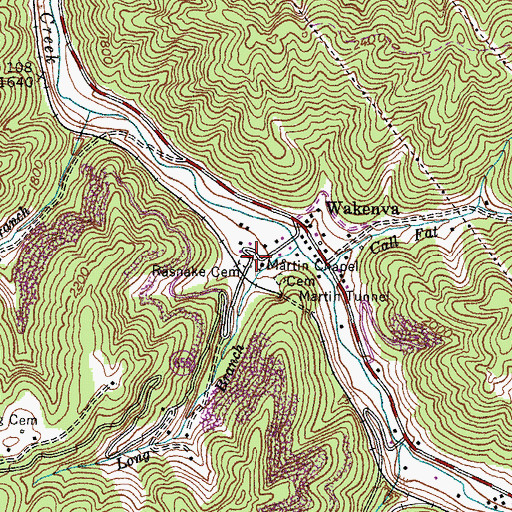 Topographic Map of Rasnake Cemetery, VA