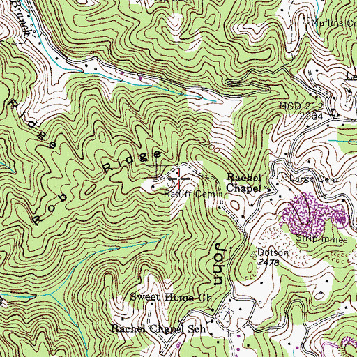 Topographic Map of Ratliff Cemetery, VA