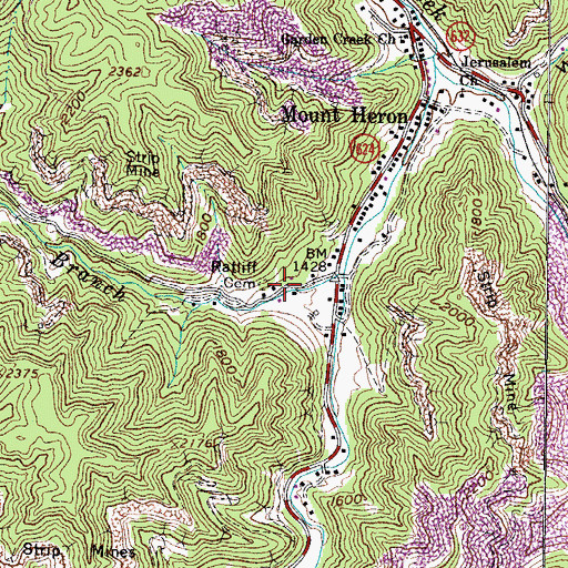 Topographic Map of Ratliff Cemetery, VA