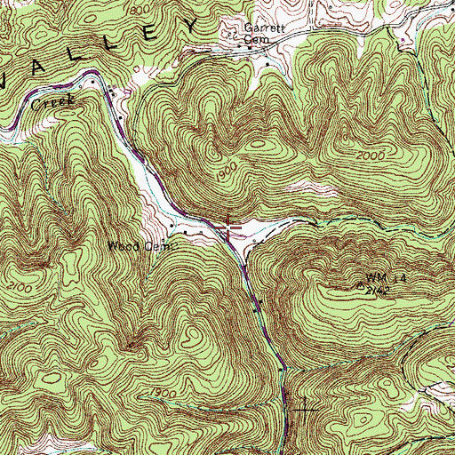 Topographic Map of Rattle Creek, VA
