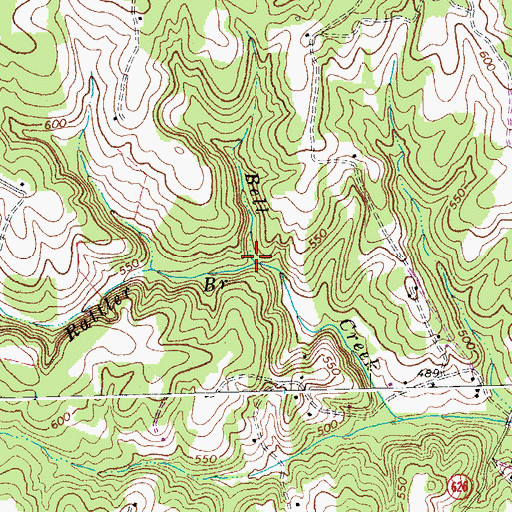 Topographic Map of Rattler Branch, VA