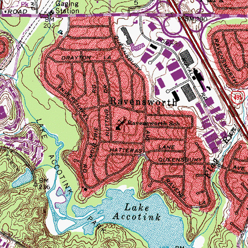 Topographic Map of Ravensworth Elementary School, VA