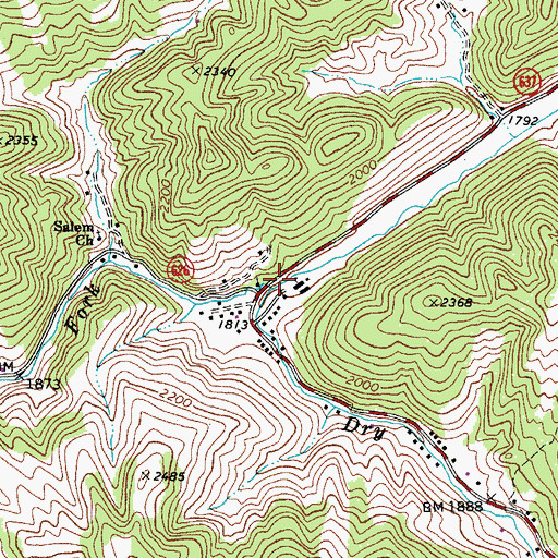 Topographic Map of Ray Fork, VA