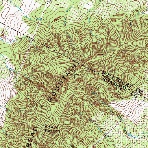 Topographic Map of Read Mountain, VA