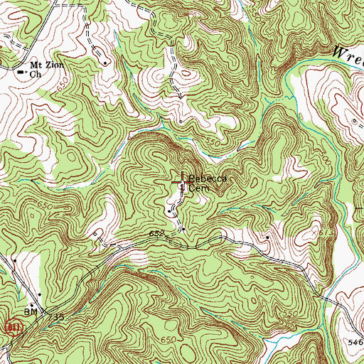 Topographic Map of Rebecca Cemetery, VA