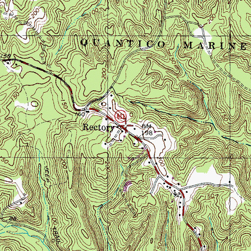 Topographic Map of Rectory, VA