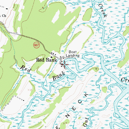 Topographic Map of Red Bank, VA