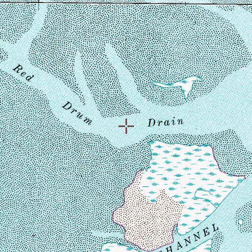 Topographic Map of Red Drum Drain, VA