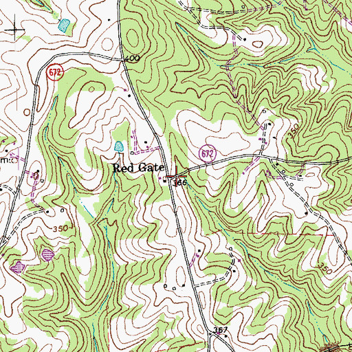 Topographic Map of Red Gate, VA