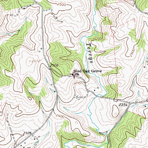 Topographic Map of Red Oak Grove Church, VA