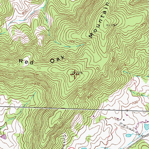Topographic Map of Red Oak Mountain, VA