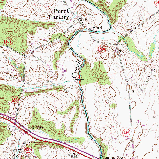 Topographic Map of Redbud Run, VA