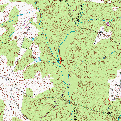 Topographic Map of Redeye Creek, VA