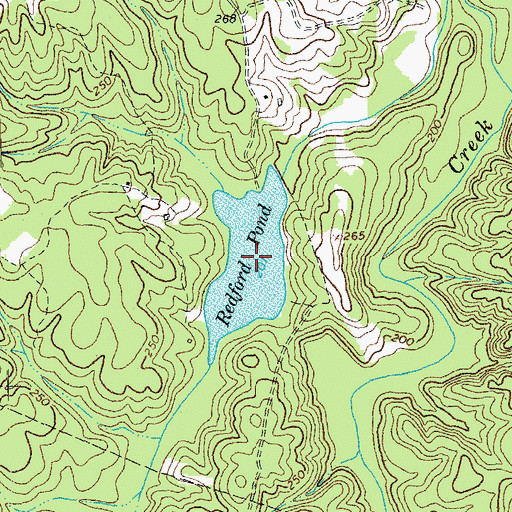 Topographic Map of Redford Pond, VA