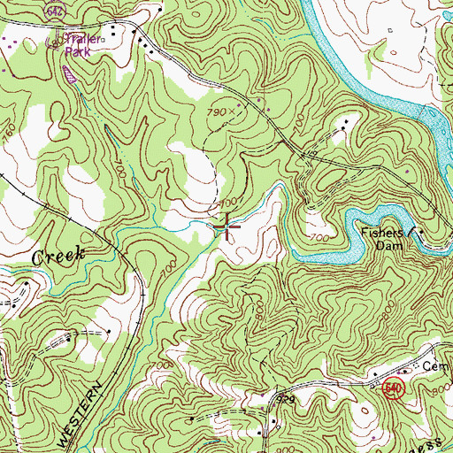 Topographic Map of Reds Creek, VA