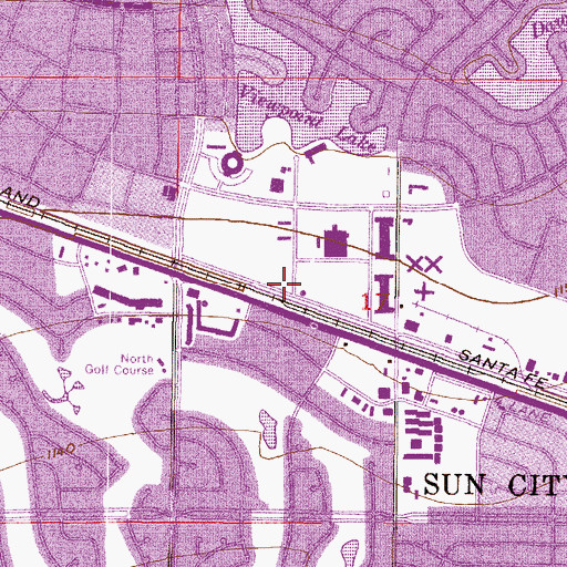 Topographic Map of Marinette Railroad Station, AZ