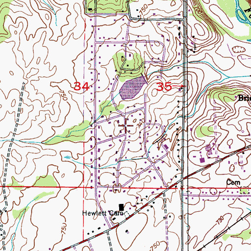 Topographic Map of The Woodlands, AL