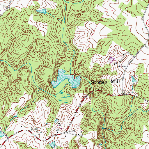 Topographic Map of Reedy Branch, VA
