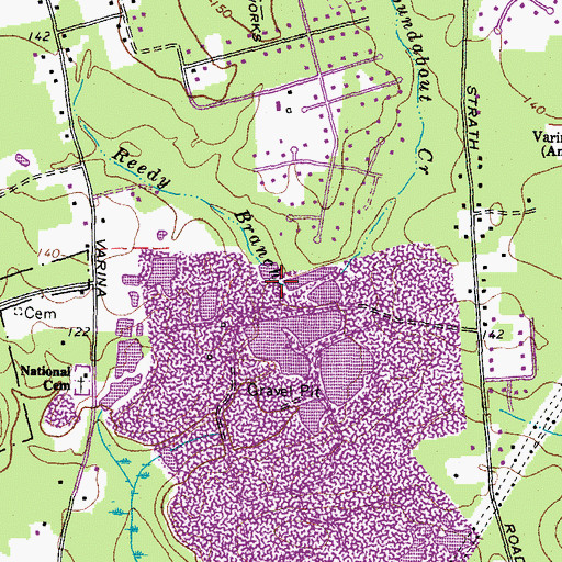 Topographic Map of Reedy Branch, VA