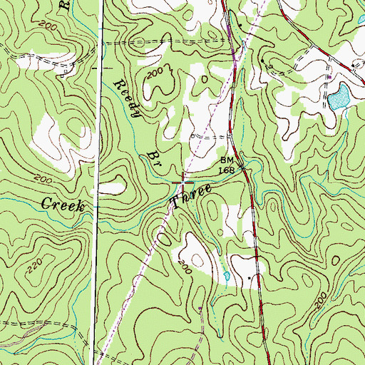 Topographic Map of Reedy Branch, VA