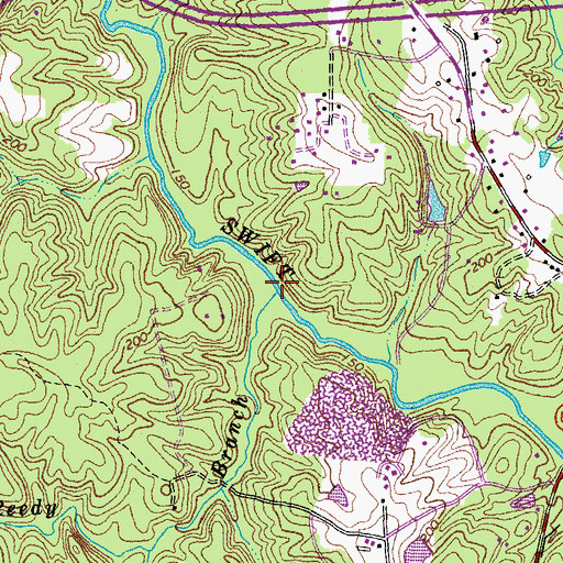 Topographic Map of Reedy Branch, VA