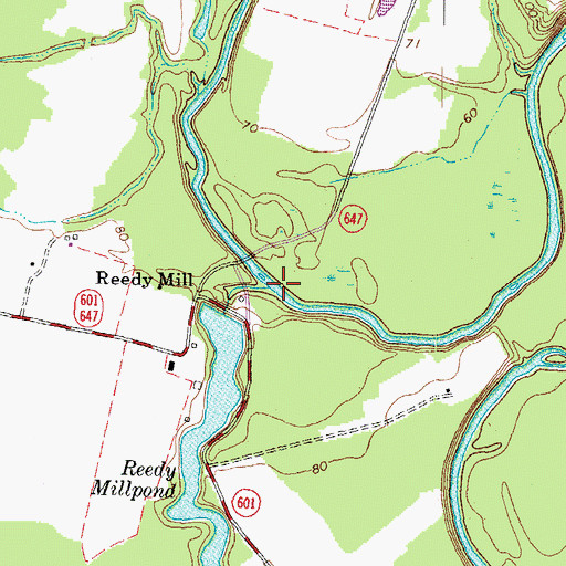 Topographic Map of Reedy Creek, VA