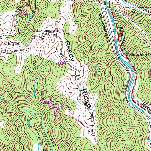 Topographic Map of Reedy Ridge, VA