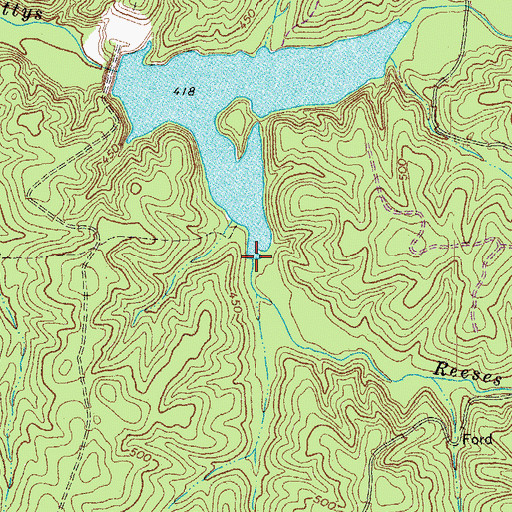 Topographic Map of Reeses Creek, VA