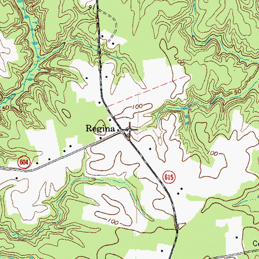 Topographic Map of Regina, VA