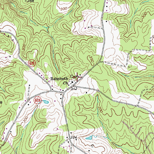 Topographic Map of Rehoboth Church, VA