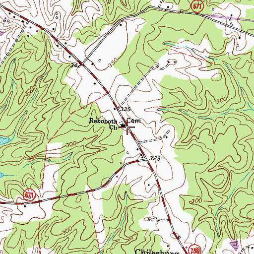 Topographic Map of Rehoboth Church, VA